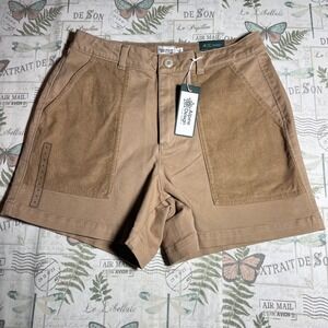 Alpine Design Womens Mixed Fabric‎ High Rise 5" Shorts Size 8 Sahara Sand